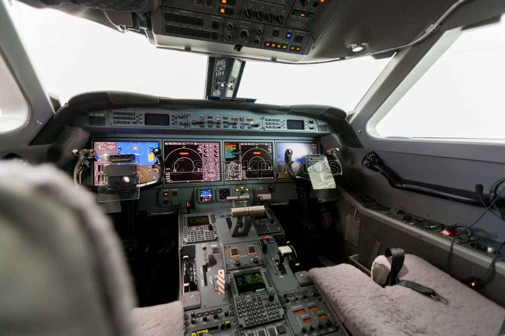 Similar – Interior of a pilot cockpit cabin private jet