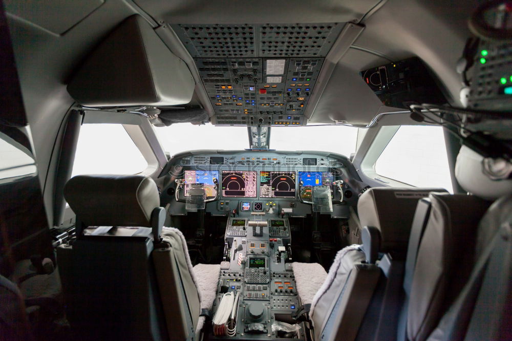 Similar – Interior of a pilot cockpit cabin private jet