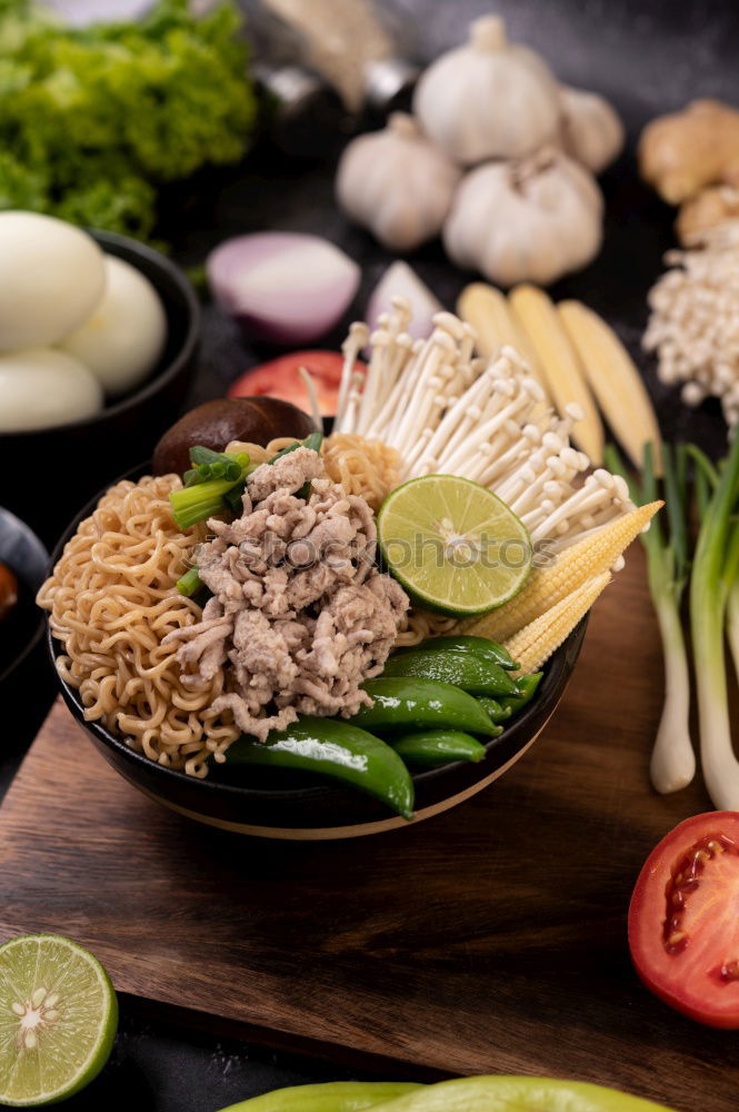 Similar – Image, Stock Photo Asian cooking with Pak Choi, chopsticks and spices