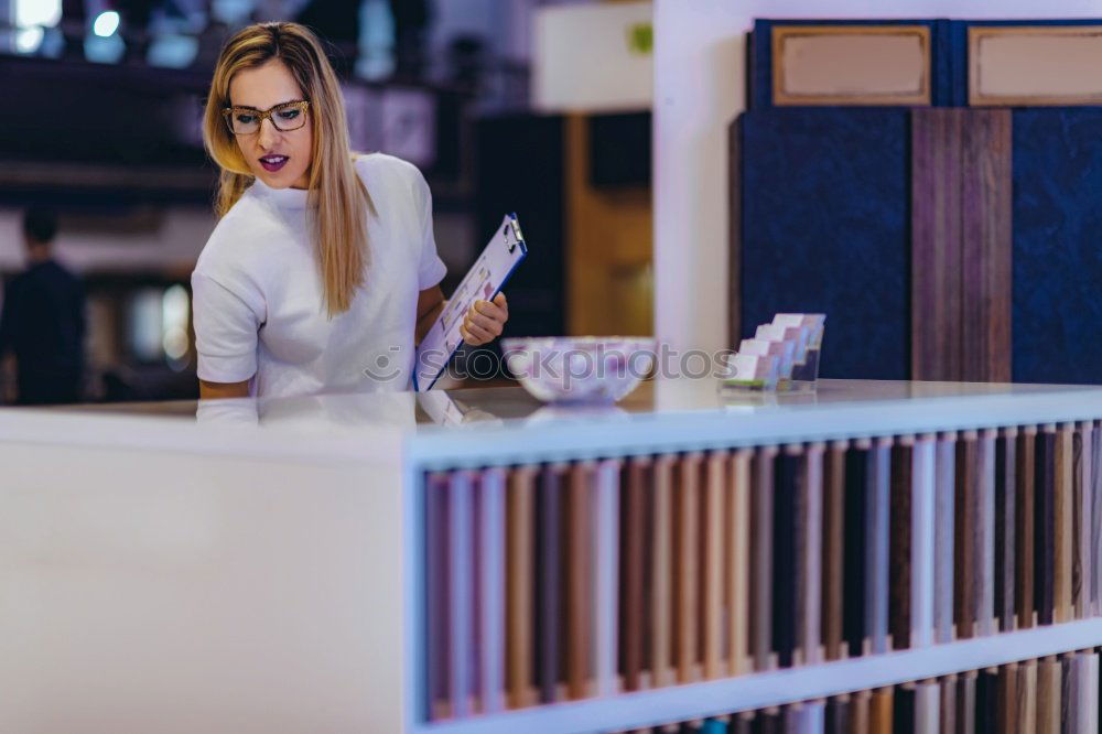 Similar – Image, Stock Photo smiling young Barista making coffee in cafe