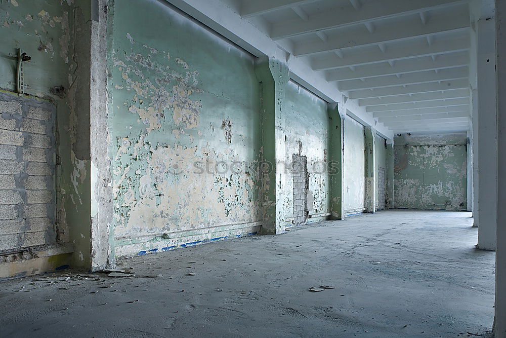 Similar – Empty space. Patterned wallpaper and broken windows in a dilapidated old building. Lost place