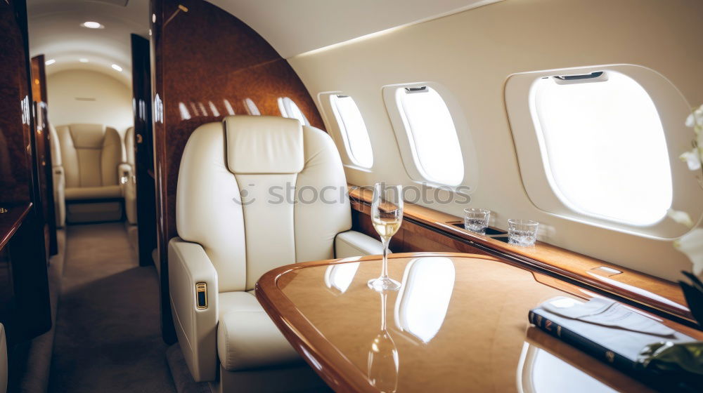 Interior of a private luxury jet