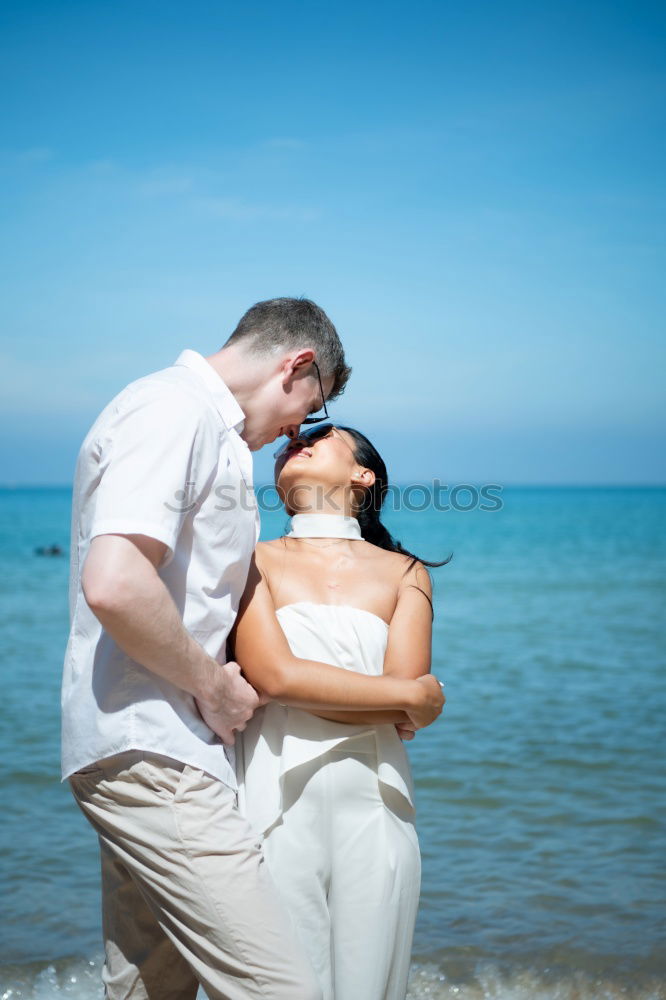 Similar – Beautiful wedding couple at the beach