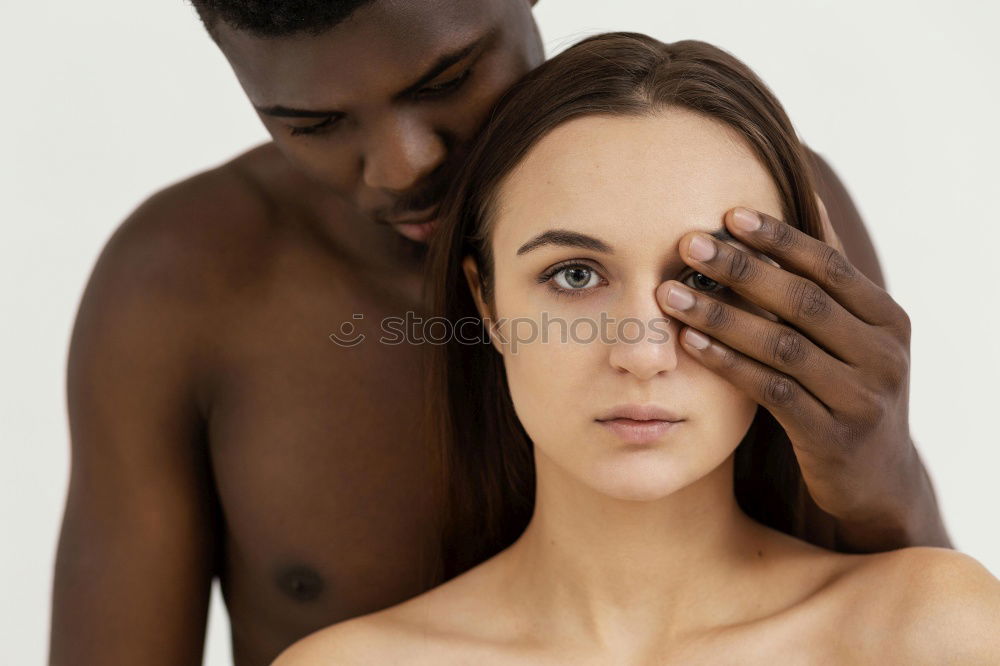 Similar – Loving Young Couple Hugging And Kissing At Home Standing In Kitchen Together