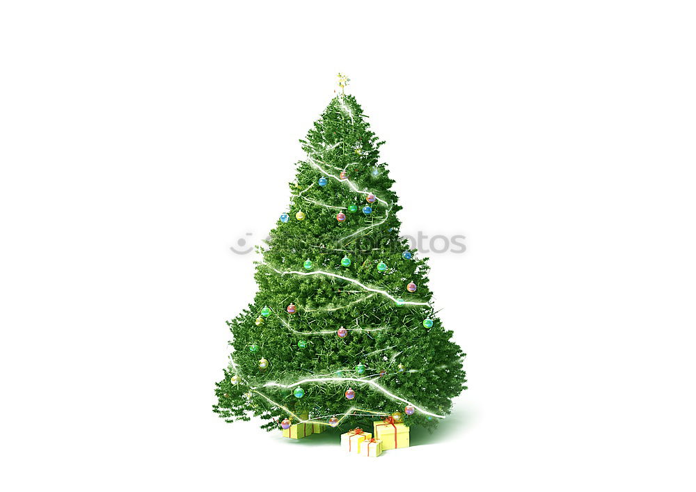 Similar – Christmas tree from cedar branches with gold star