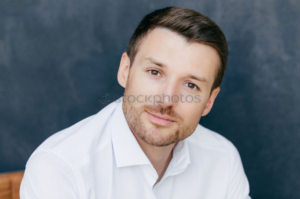 Similar – smiling office worker in white shirt