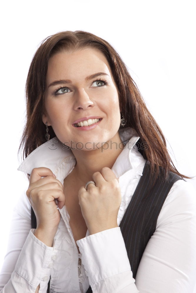 Similar – Image, Stock Photo Young woman wearing casual clothes smiling outdoors