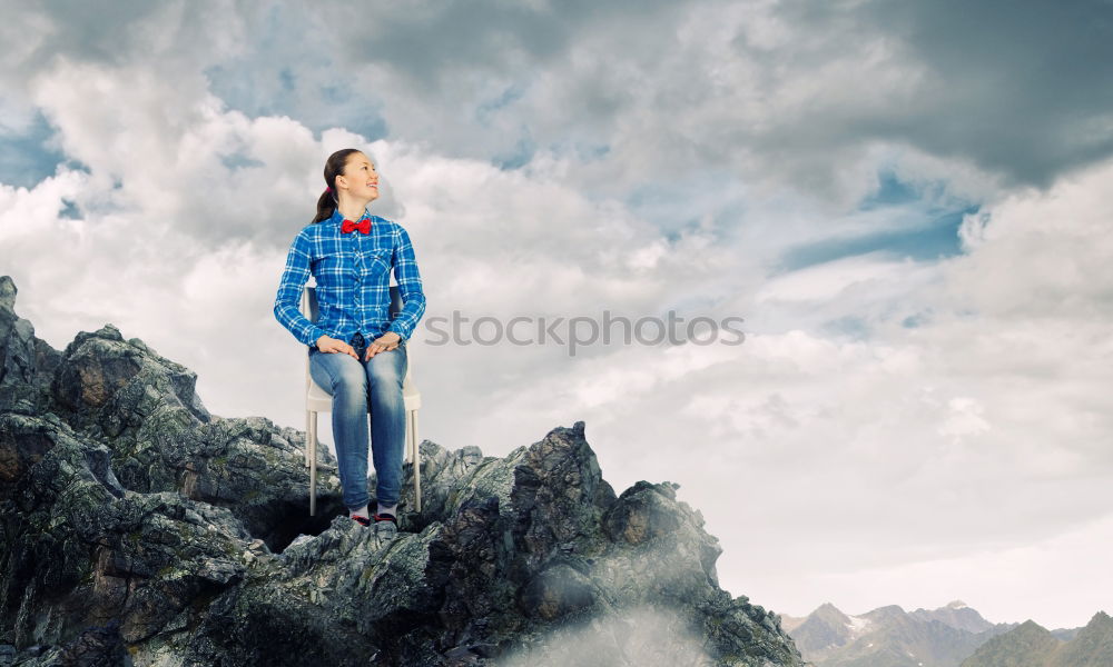 Similar – Tourist looking at Machu Picchu Inca city, Peru