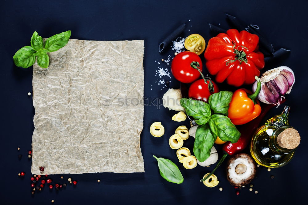 Similar – Image, Stock Photo Whole wheat lasagna sheets, vegetables and herbs