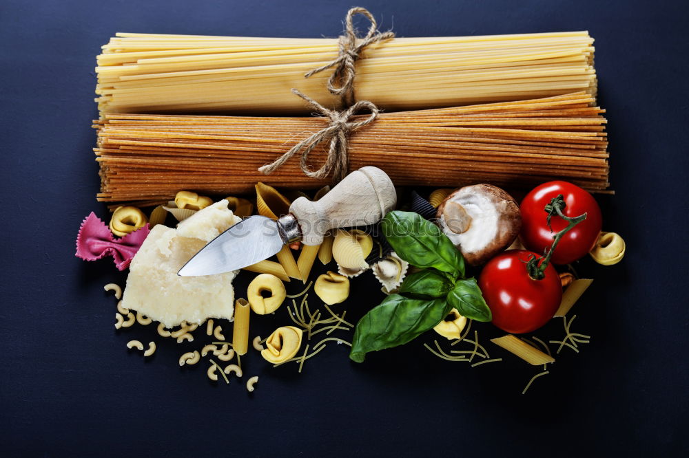 Similar – Artisan italian spaghetti, tomatoes and herbs