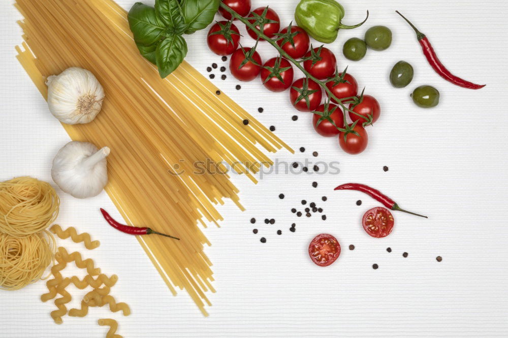 Similar – Pasta with tomatoes, basil and olive oil