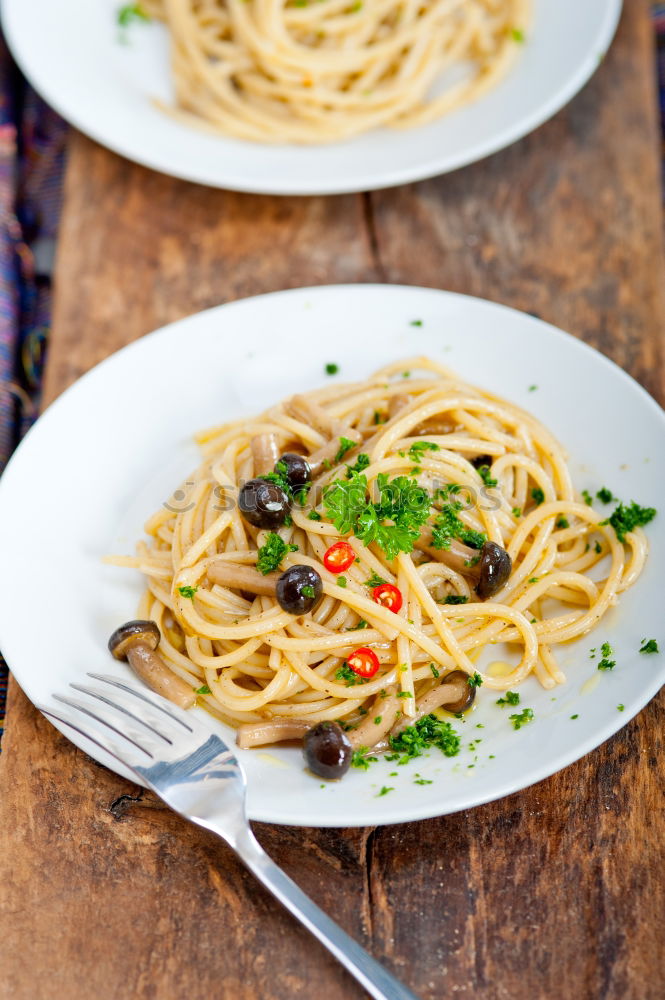 Similar – Image, Stock Photo Lunch with Spaghetti Food