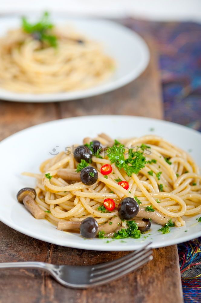 Similar – Image, Stock Photo Lunch with Spaghetti Food