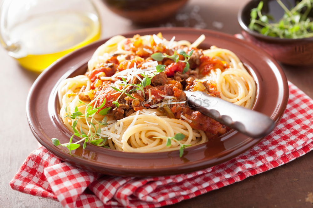 Similar – Plate of penne pasta with arrabiata sauce