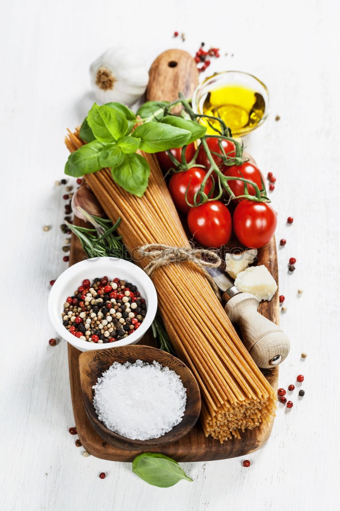 Similar – Image, Stock Photo Italian cheese burrata with bread, vegetables and herbs