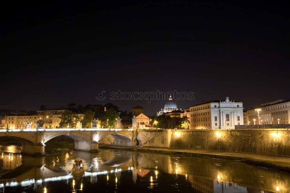 Image, Stock Photo The illuminated St. Peter’s Basilica in Rome after sunset