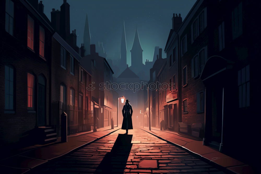 Similar – Image, Stock Photo Biker riding on street at night
