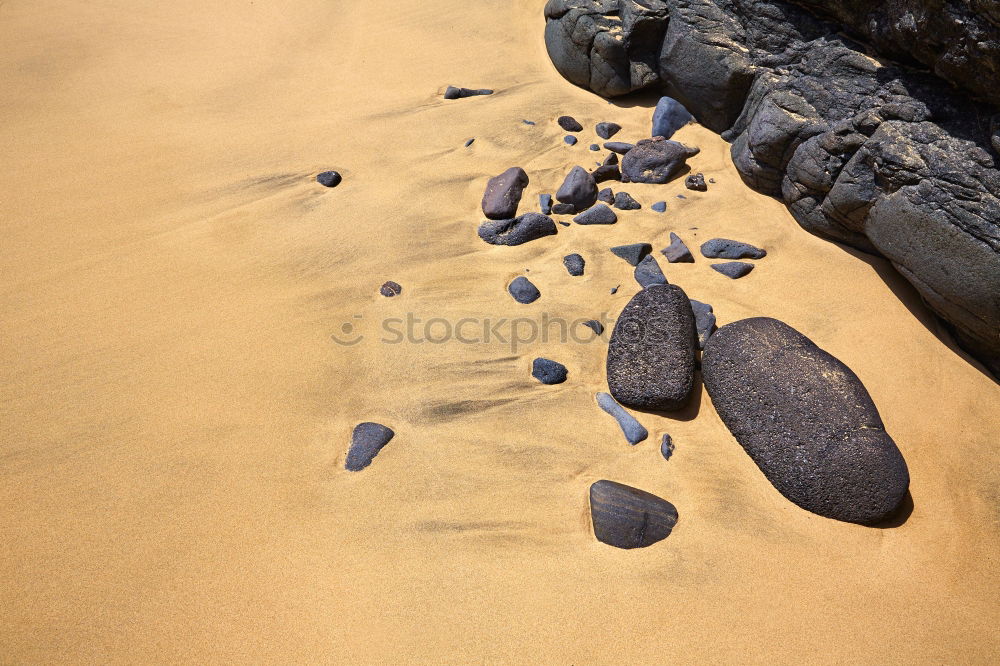 Similar – Stone in the sand Furrow