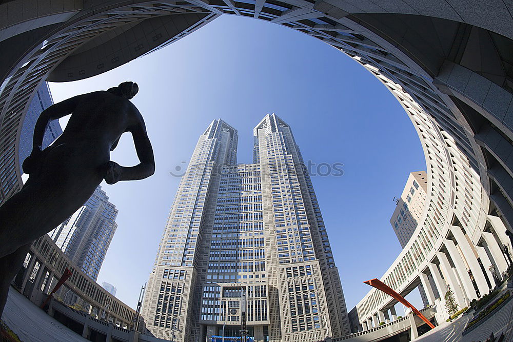 Similar – Man climbing the stairs to the skyscraper