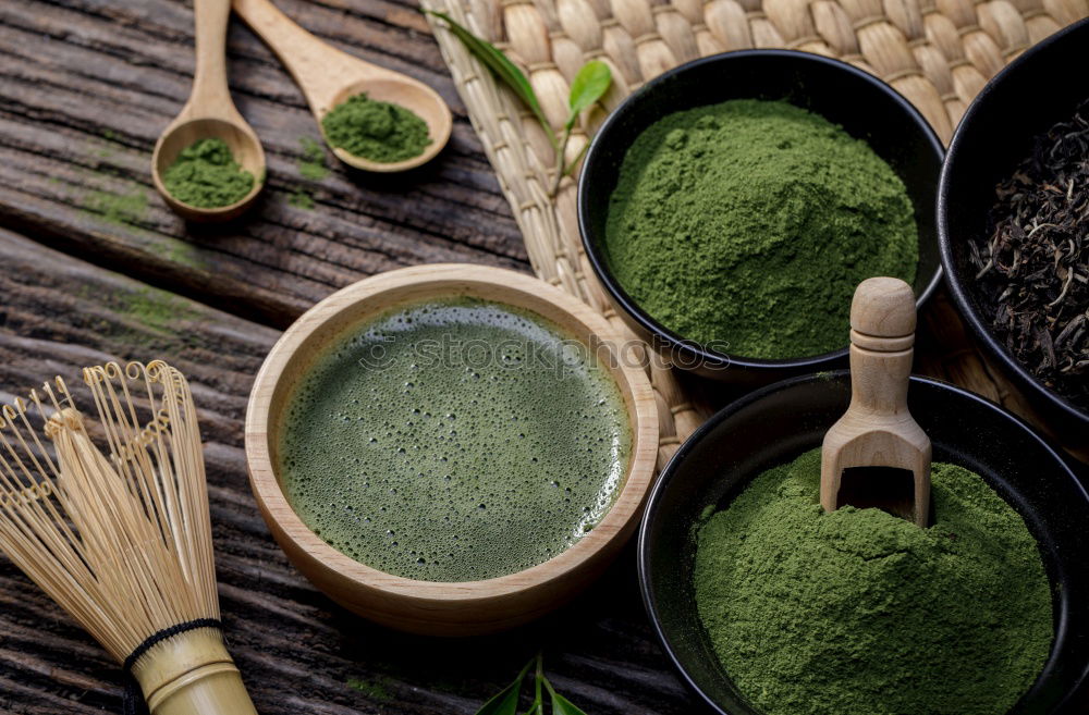 Similar – Image, Stock Photo Preparing matcha tea with bamboo whisk