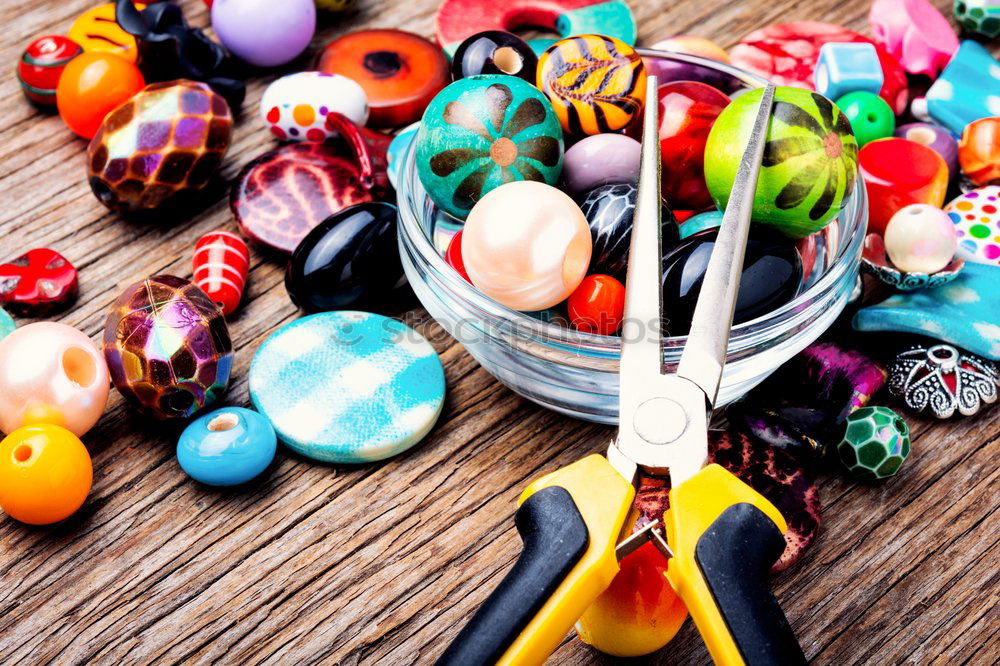 Similar – Image, Stock Photo Colorful beads in wooden bowls