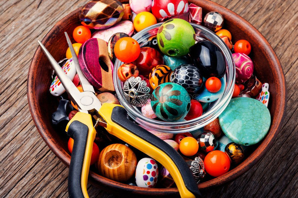 Similar – Image, Stock Photo Fashion beads in wooden bowls