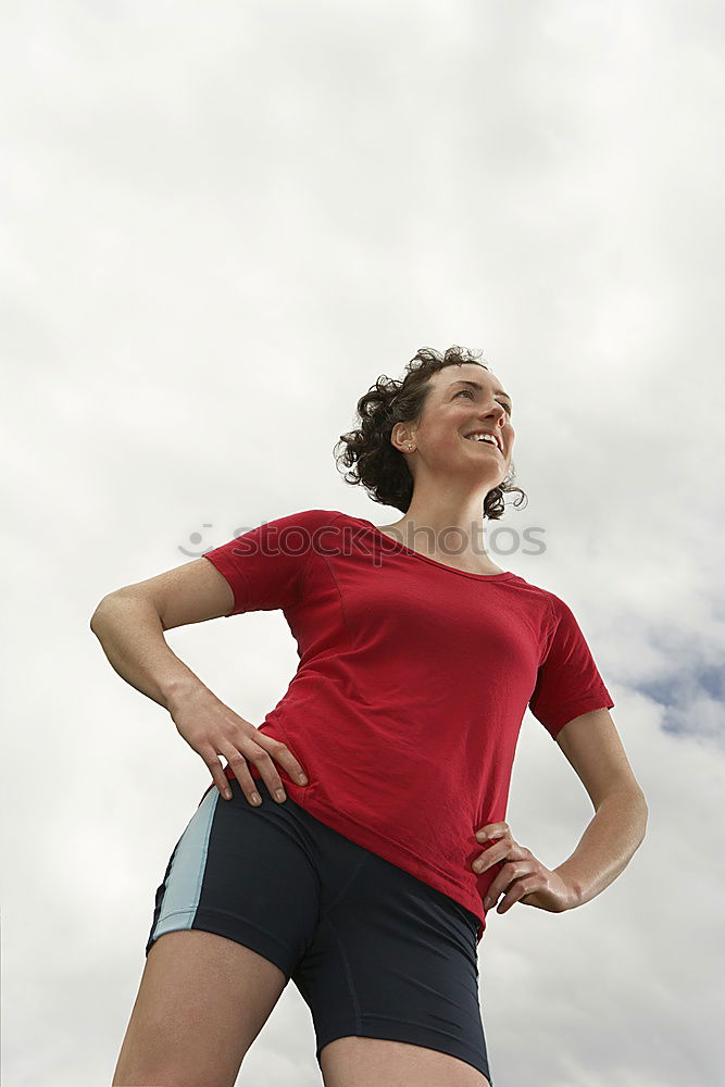 Similar – Image, Stock Photo Young slim fitness woman posing outdoors