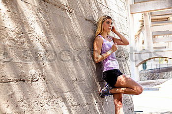 Similar – Image, Stock Photo young runner woman stretching