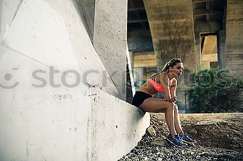 Similar – athletic woman stretching