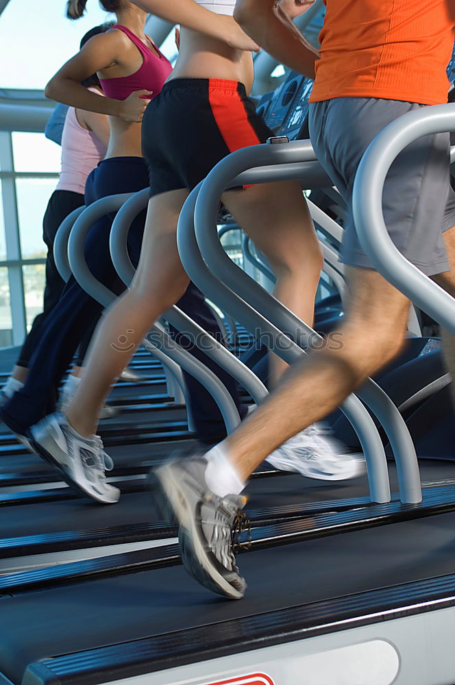 Similar – Image, Stock Photo People in motion during a treadmill training