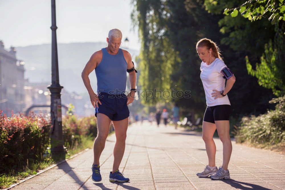 Similar – Image, Stock Photo Healthy city running