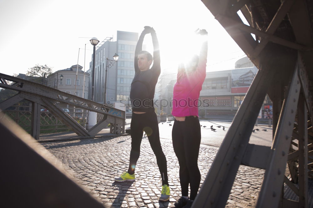 Similar – young woman runner having a rest outdoors