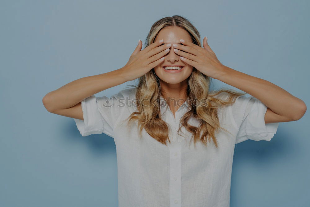 Similar – Attractive woman in male shirt