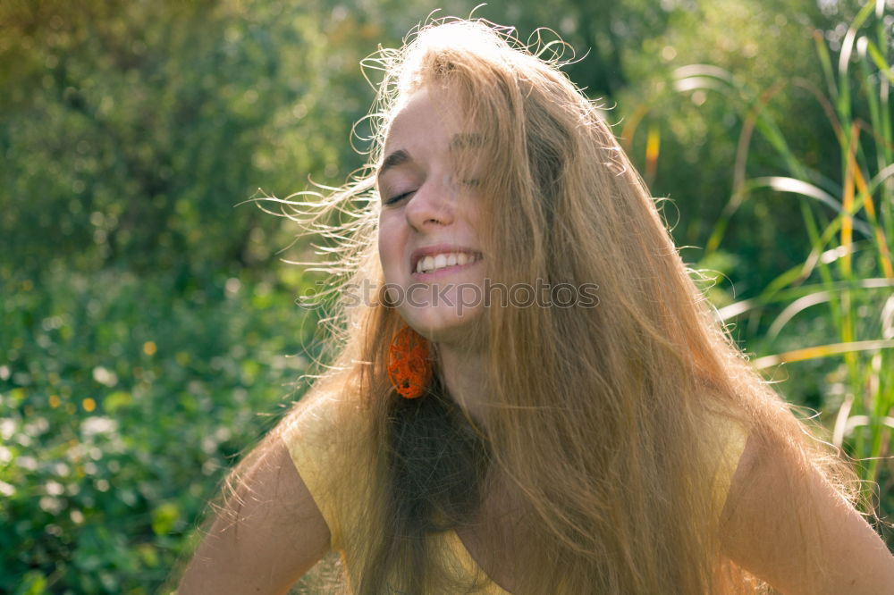 Image, Stock Photo Golden Glow Girl Woman