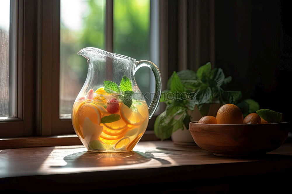 Similar – Image, Stock Photo Jug with lemonade on the kitchen table