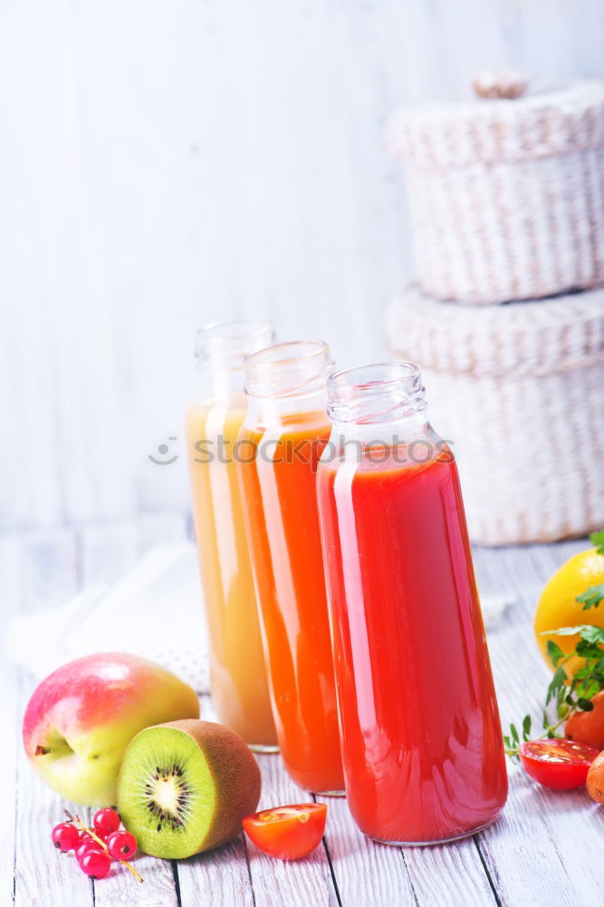 Similar – Image, Stock Photo Bottles with smoothies or juices