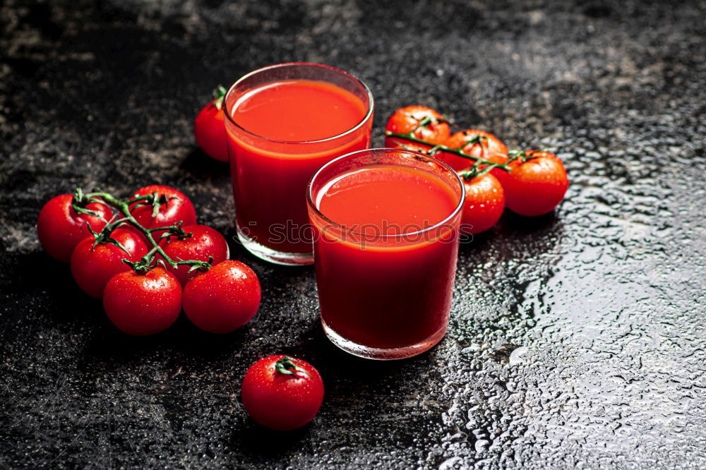 Small glass jar with fresh juice