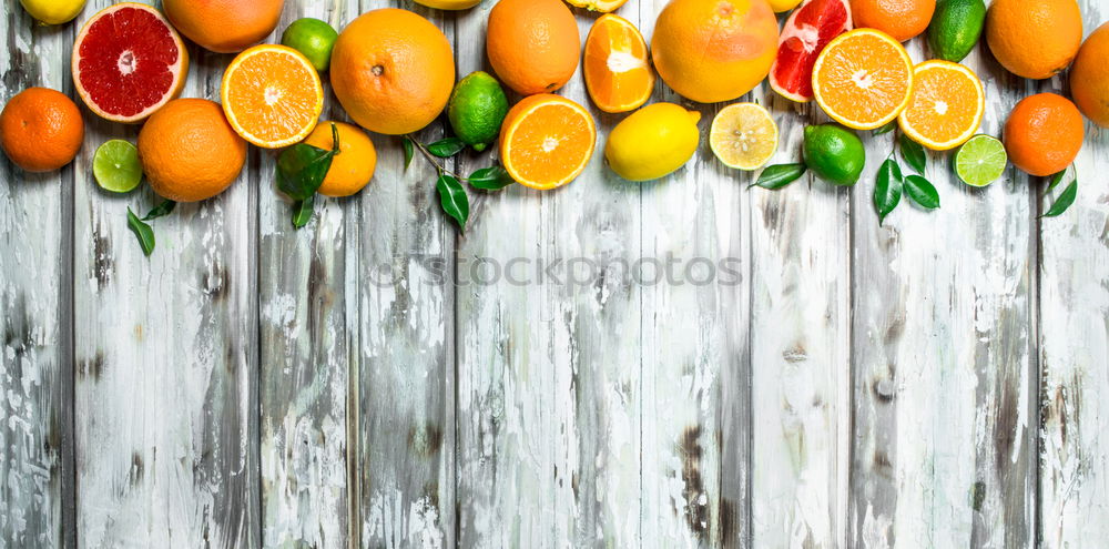 Similar – Image, Stock Photo Fresh oranges and glass with orange juice