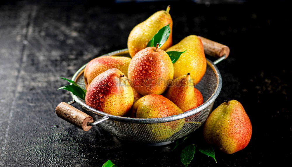 Similar – Image, Stock Photo ripe yellow pears in a brown clay bowl