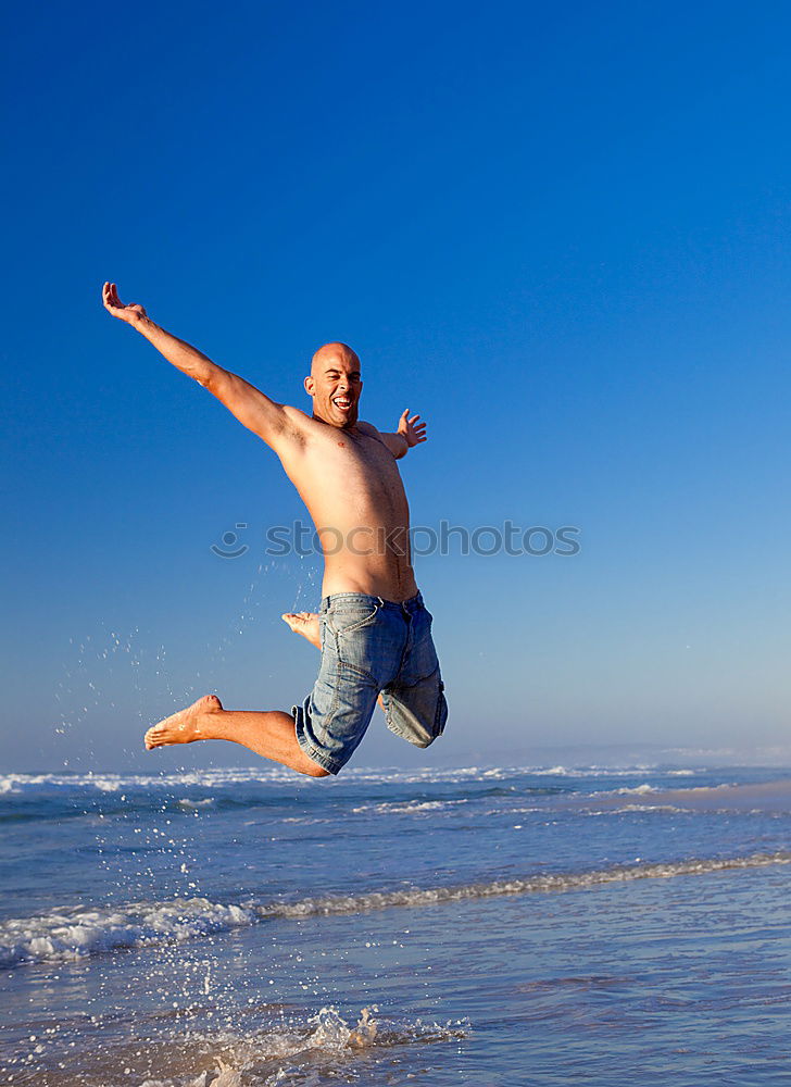 Similar – Image, Stock Photo One happy little boy playing on the beach at the day time.