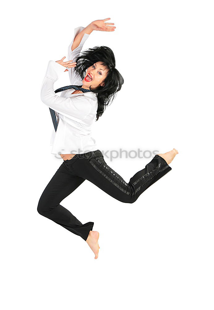 Similar – Image, Stock Photo Happy woman doing string