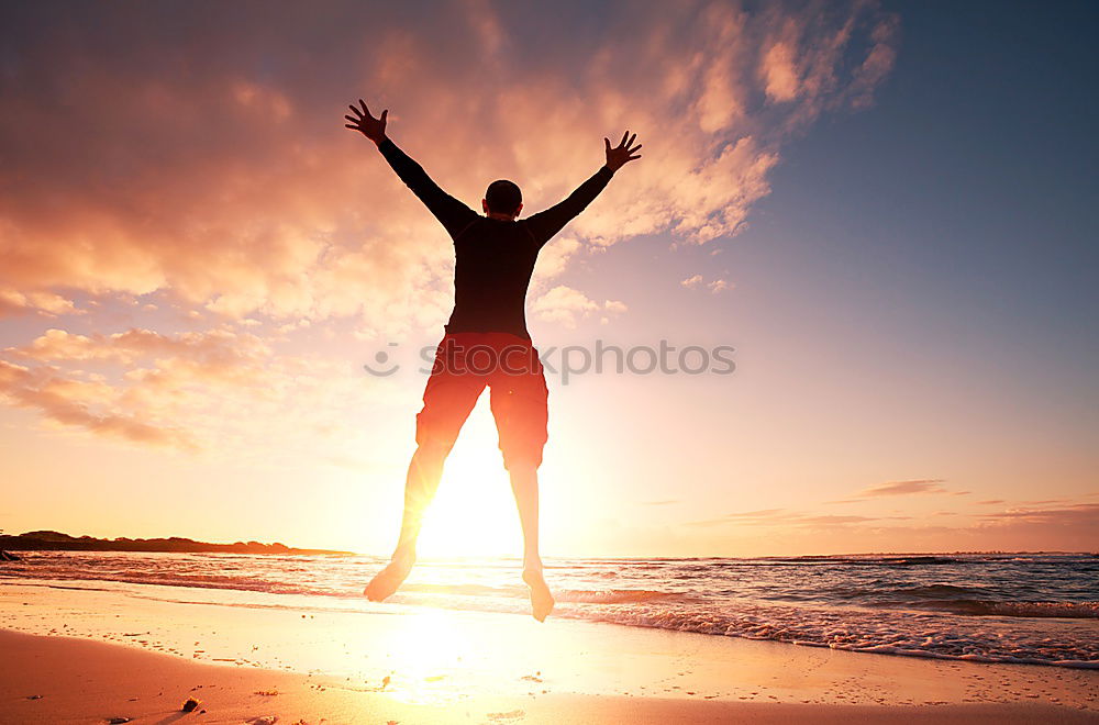 Similar – Image, Stock Photo Father and son playing on the beach at the sunset time. People having fun outdoors. Concept of happy vacation and friendly family.