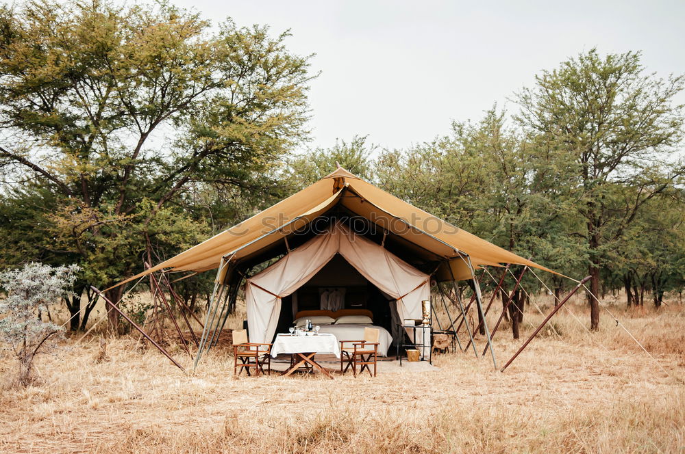 Similar – Interior of the temporary stretch tent Bedoiun in the Agafay desert, Morocco