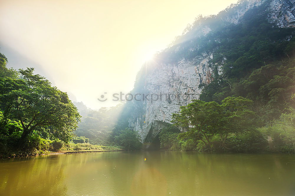 Similar – Landscape Vietnam. River view in the dim light of dusk at Ninhbi