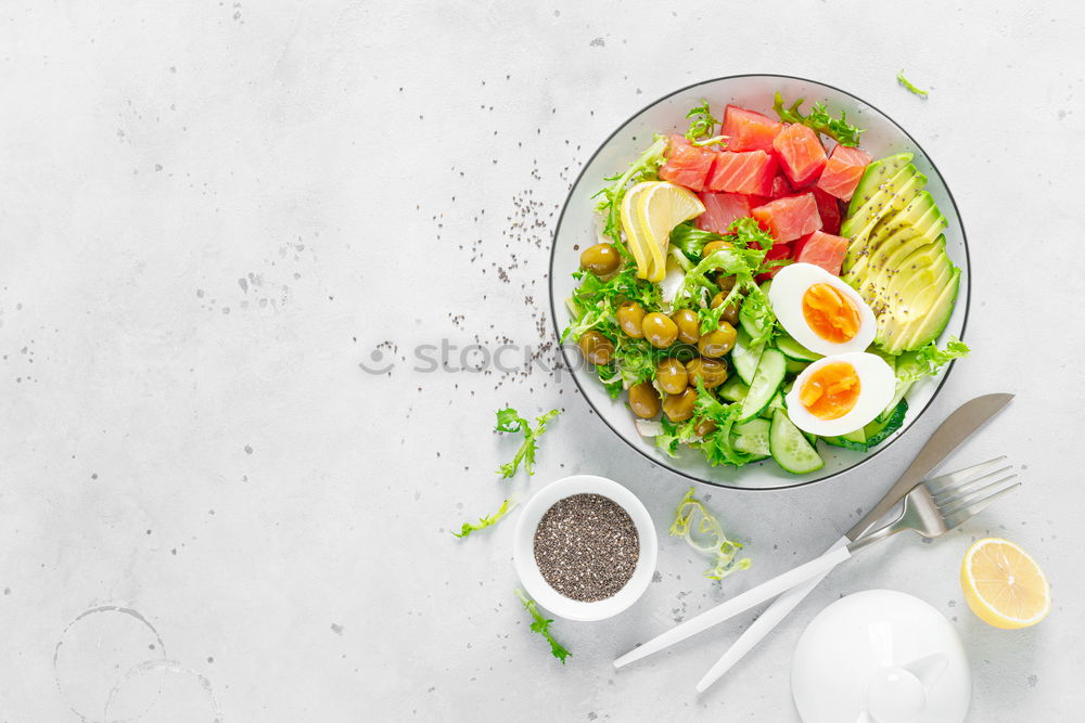 Similar – Empty plates and ingredients for spinach dishes