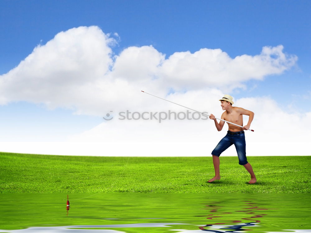 Similar – Man on fishing with rod