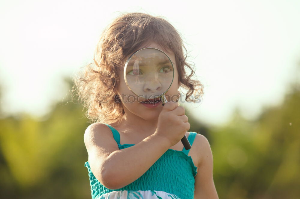 Similar – happy toddler girl in pyjamas playing in kitchen