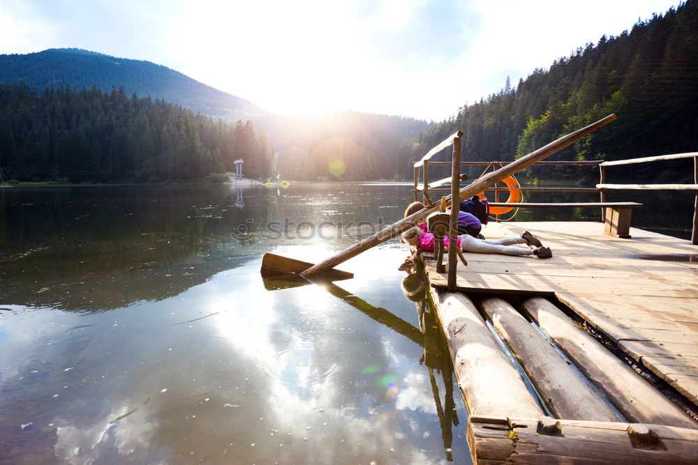 Similar – Image, Stock Photo Kayak sailing on water