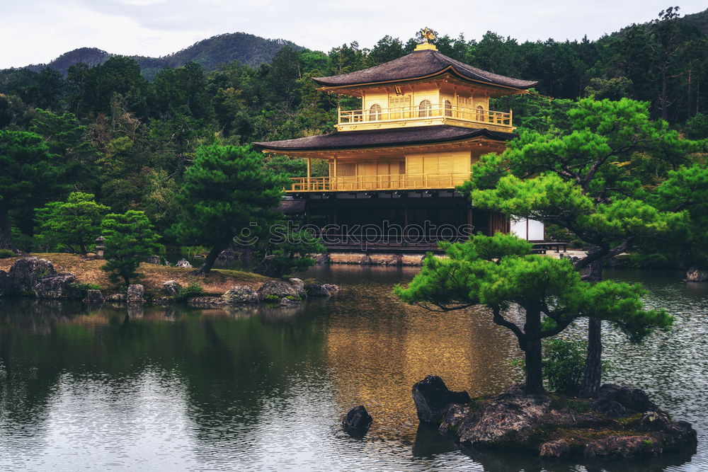 Image, Stock Photo Red pagoda in forest