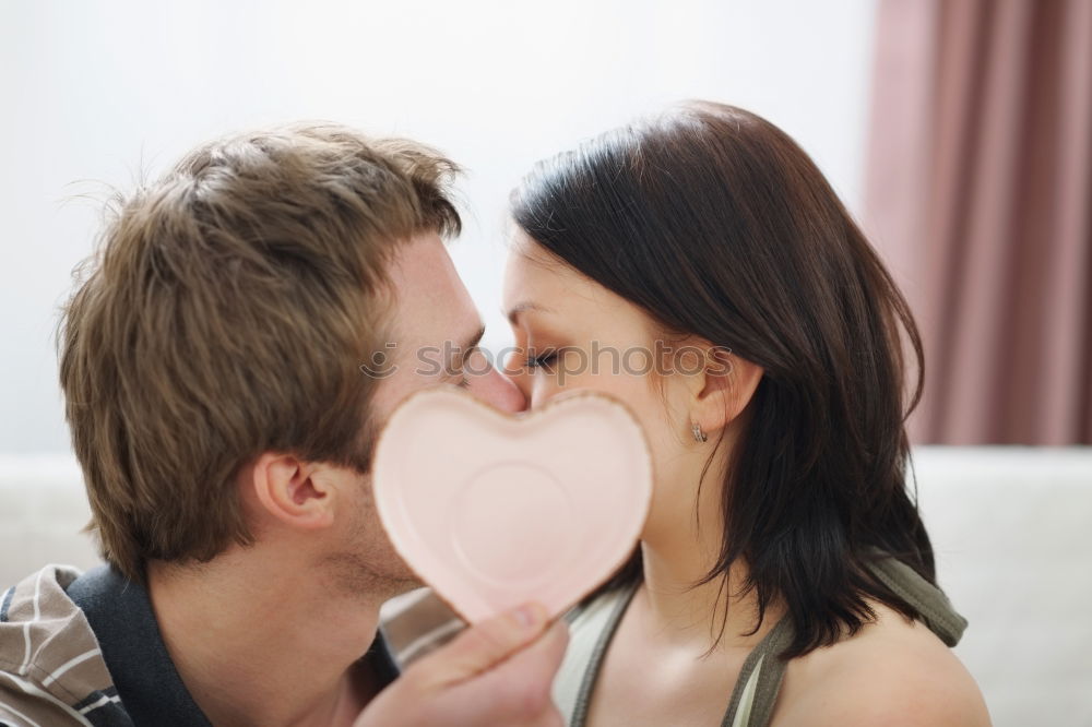 Similar – Image, Stock Photo A couple kissing with strawberry